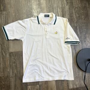 Masters Collection Golf Shirt Polo Green White Stripes Sz L 2001